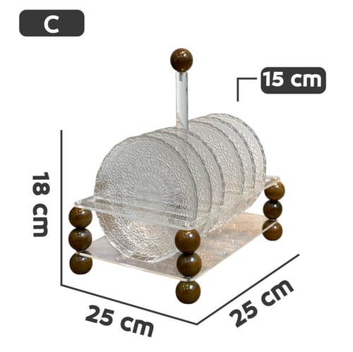 ستاند اكريلك مع صحون زجاج