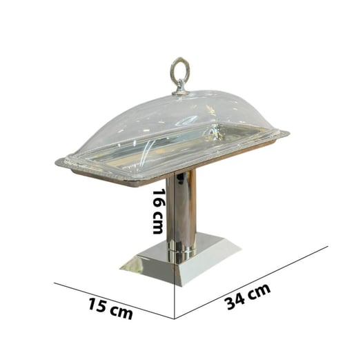 ستاند تقديم ستانلس ستيل بغطاء إكريلك
