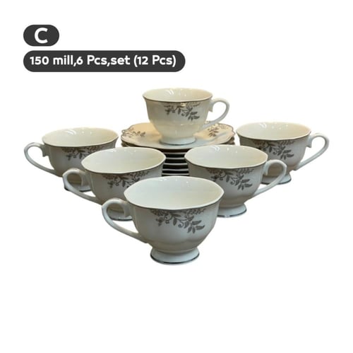 طقم أكواب ضيافة بورسلان 12 قطعة