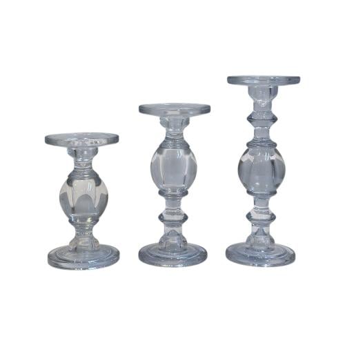 شمعدان شفاف كريستال