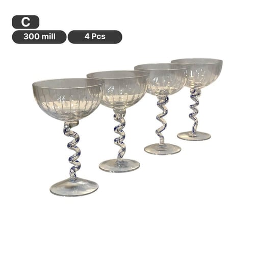 صحن حلا 4 قطع كريستال