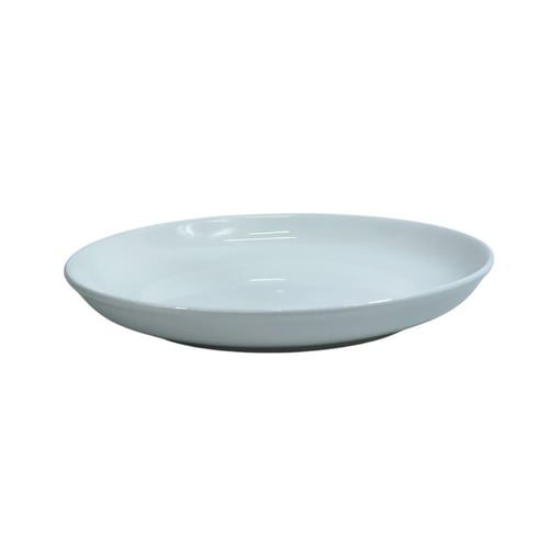 وعاء تقديم سيراميك أبيض دائري