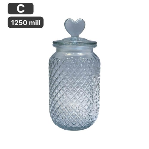 برطمان زجاج مع غطاء شفاف