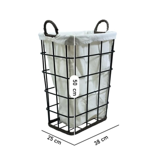 سلة غسيل حديد ملبس قماش