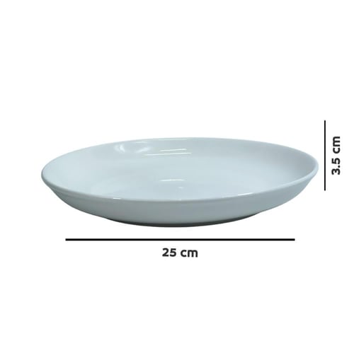 وعاء تقديم سيراميك أبيض دائري