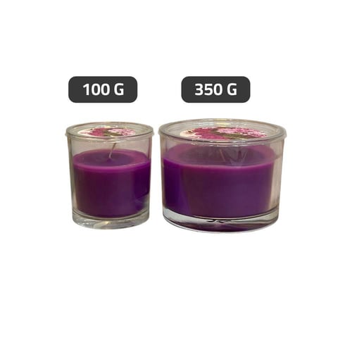 شمع بكأس زجاج روائح متنوعة