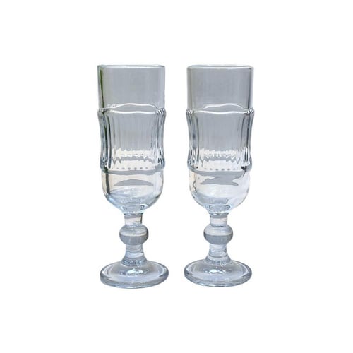 كاسات عصير بقاعدة زجاج قطعتين