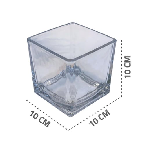 فازة ديكور زجاج مربع