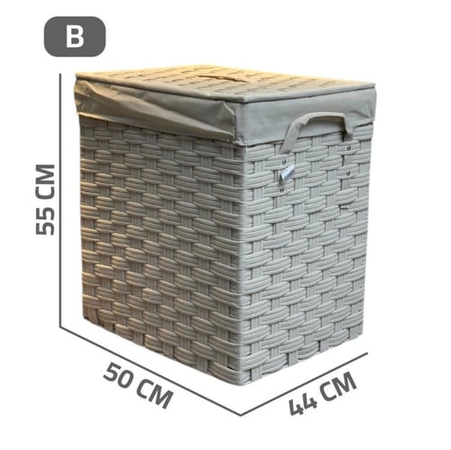 سلة غسيل بغطاء بلاستيك