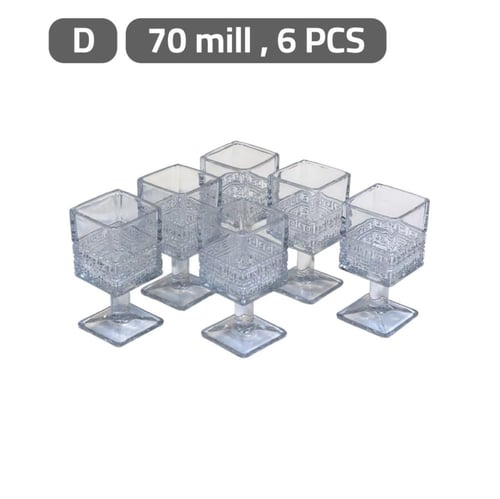 اطقم كاسات كريستال بالقاعدة