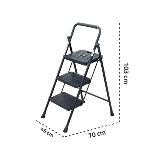 سلم ألمنيوم قابل للطي أسود