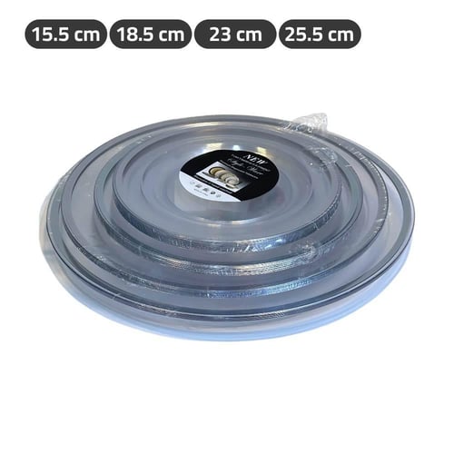 صحون بلاستيك خط فضي