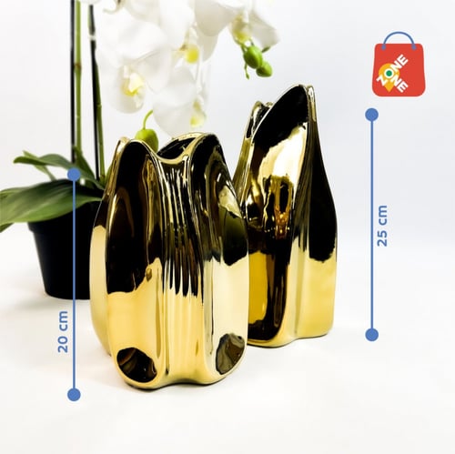 فازة سيراميك لون ذهبي