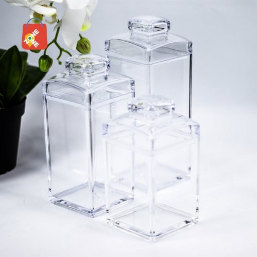 علب تخزين اكريلك بغطاء حافظ