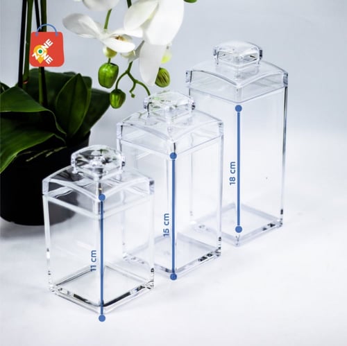علب تخزين اكريلك بغطاء حافظ