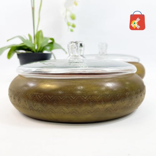 تمرية خشب بغطاء زجاجي صناعة هندية