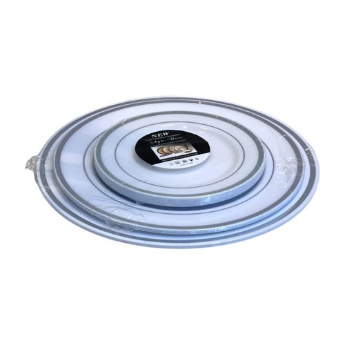 صحون بلاستيك خط فضي