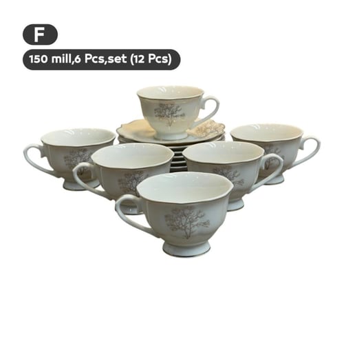 طقم أكواب ضيافة بورسلان 12 قطعة