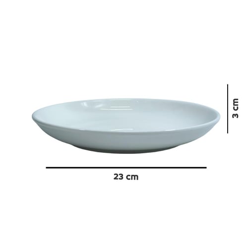 وعاء تقديم سيراميك أبيض دائري