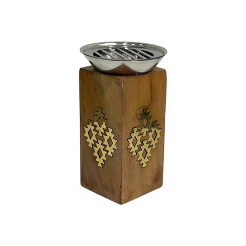 مبخرة خشبية مع صحن ستيل فاخر