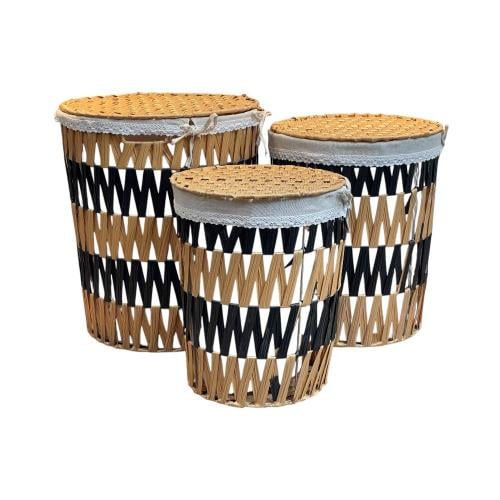 سلة غسيل دائرية بغطاء