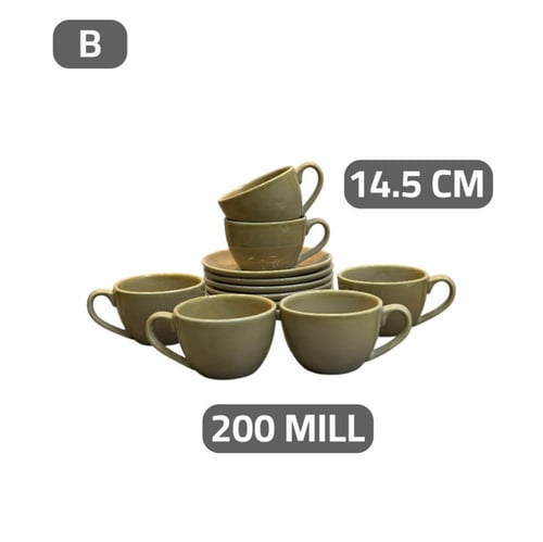 طقم أكواب سيراميك 6 أشخاص