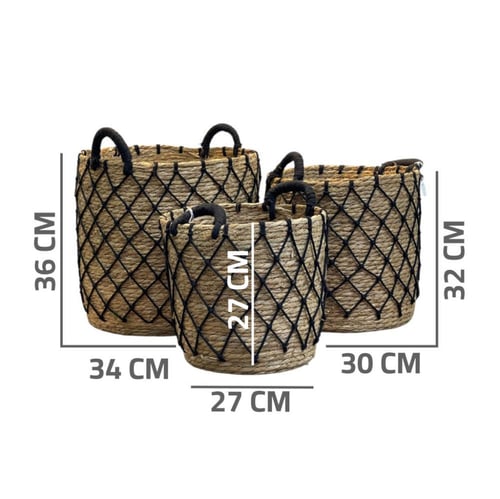 سلة خوص مع شبك حبال