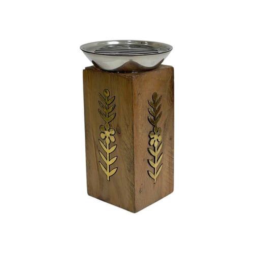 مبخرة خشبية مع صحن ستيل فاخر