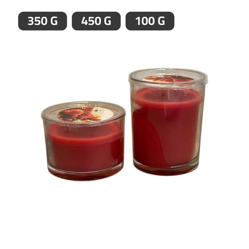 شمع بكأس زجاج روائح متنوعة