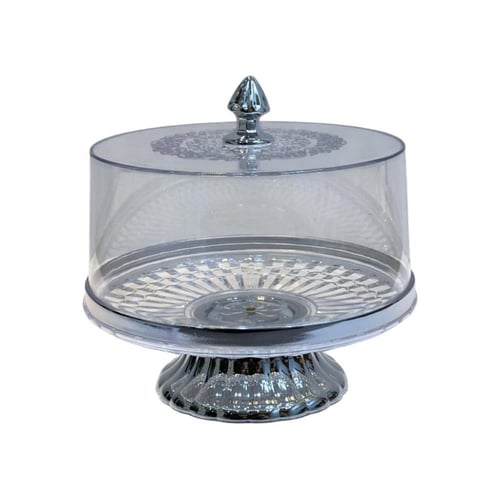 ستاند حافظة بلاستيك للكيك بغطاء