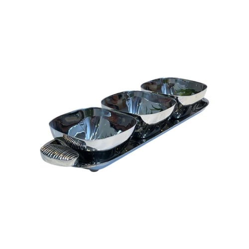 طقم ضيافة ثلاثي ستيل مع طوفرية