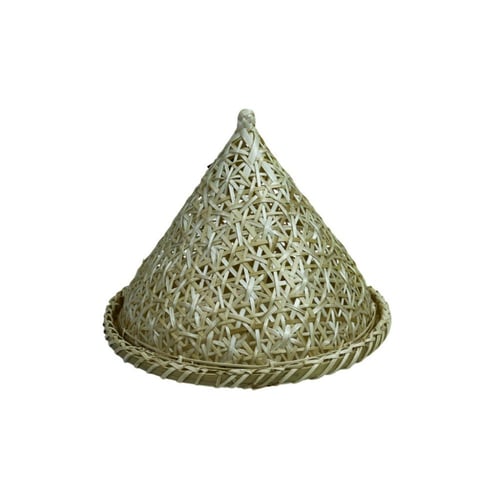سلة خوص مع غطاء دائري
