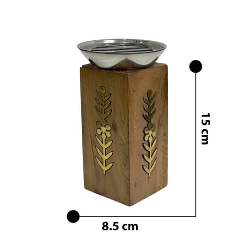 مبخرة خشبية مع صحن ستيل فاخر