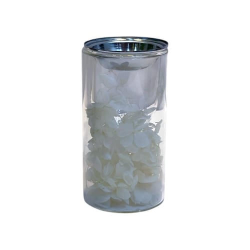 مبخرة زجاج مع ورد مجفف