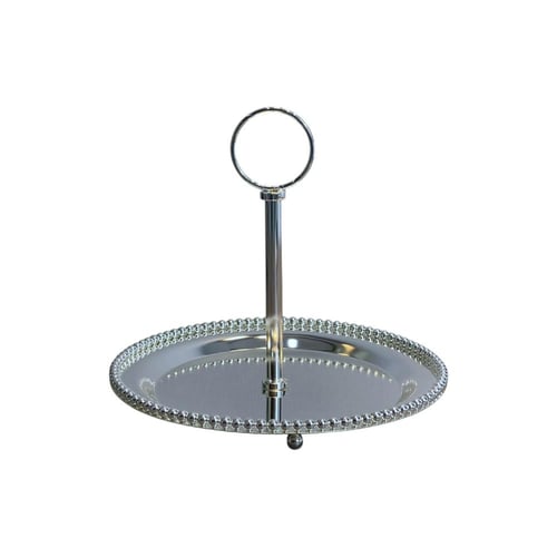 صحن تقديم دائري بحامل ستيل