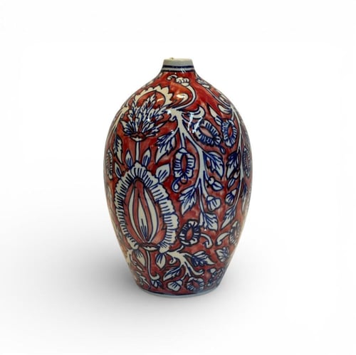 فازة مشجرة خزف أحمر