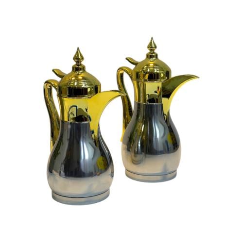 ترمس ستيل فضي ذهبي