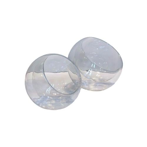 صحون حلا قزاز صغيرة شفافة