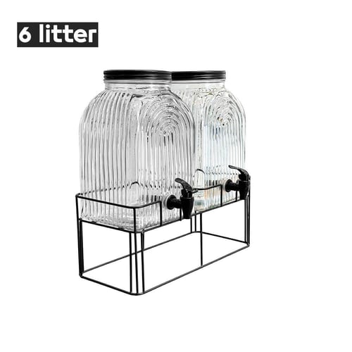 جيك عصير زجاج مزدزج بحنفية وستاند