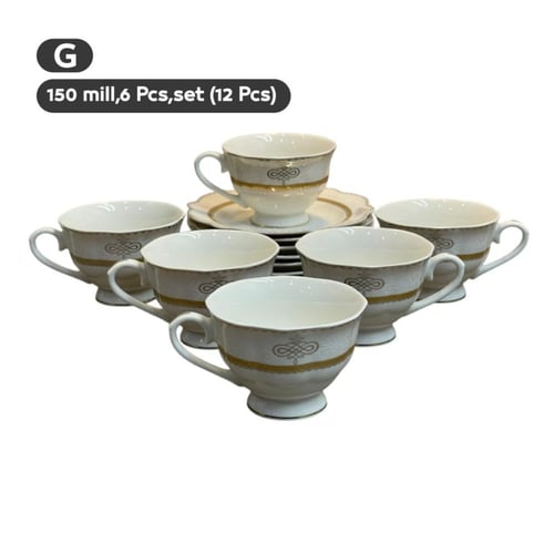 طقم أكواب ضيافة بورسلان 12 قطعة