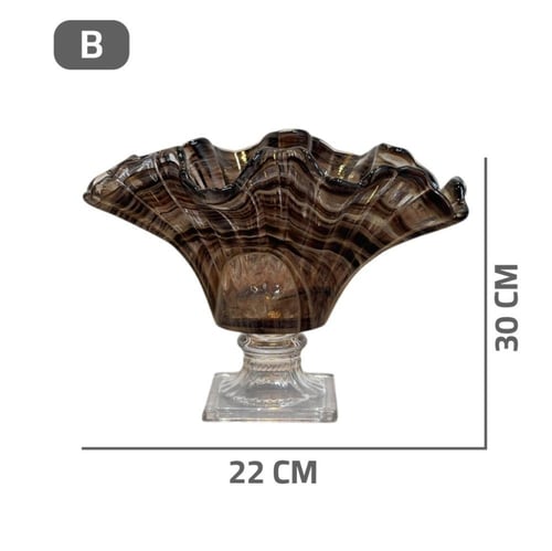 فازة زجاج بني