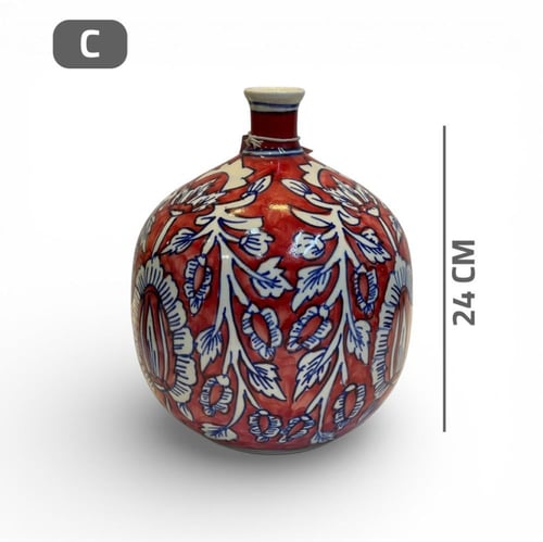 فازة مشجرة خزف أحمر