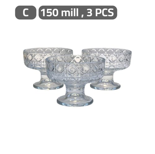 كاسات حلا زجاج بقاعدة