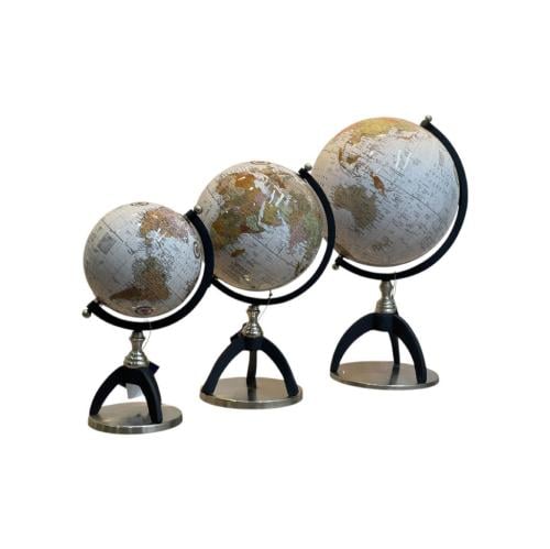 مجسم كرة أرضية حديد أسود