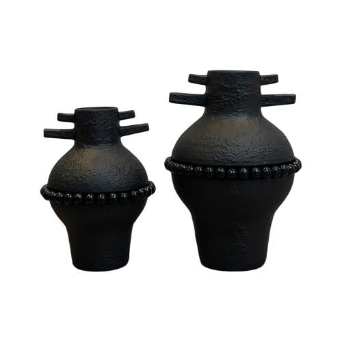 فازة اسود سيراميك مع سبحة