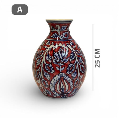 فازة مشجرة خزف أحمر