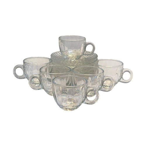 طقم فناجين قهوة تركي زجاج شفاف