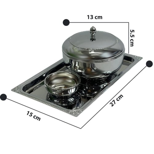 طقم تمرية ستانلس ستيل 13 سم