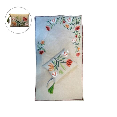 سجادة صلاة مطرزة مع حقيبة فاخرة - تصاميم انيقة