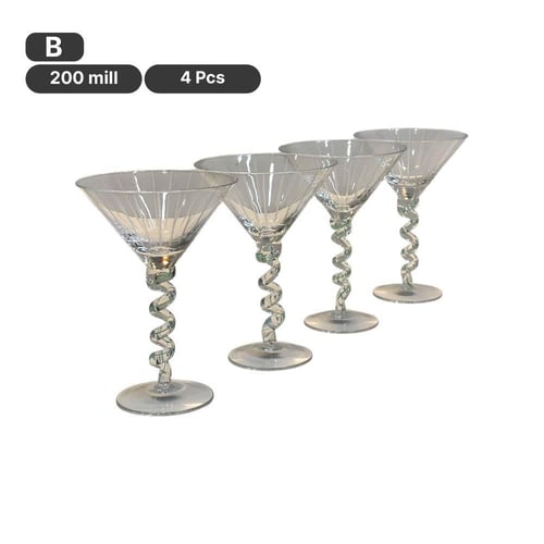 صحن حلا 4 قطع كريستال